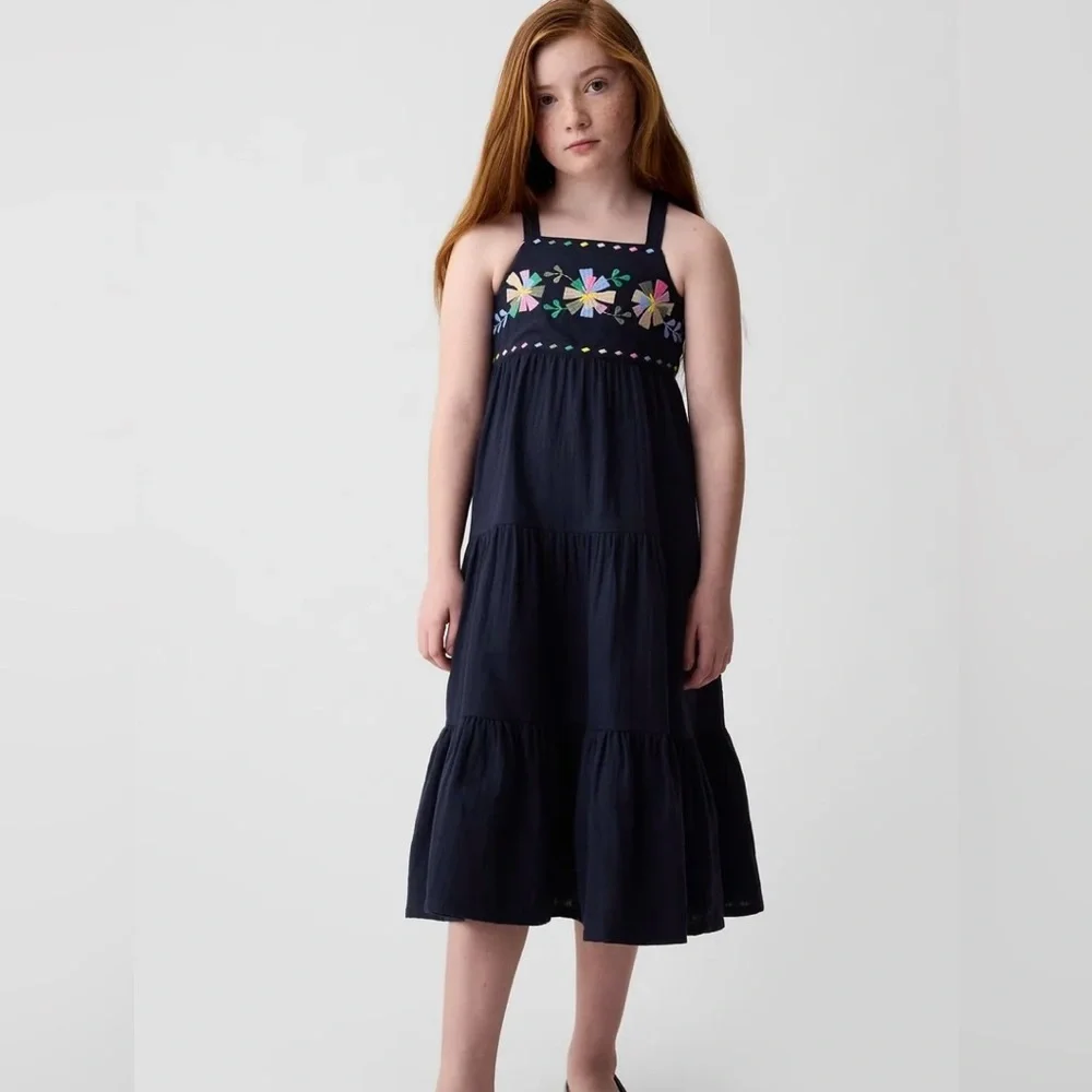 Gap Dress size XXL (14-16) Blue Embroidered Patterns NWT‎